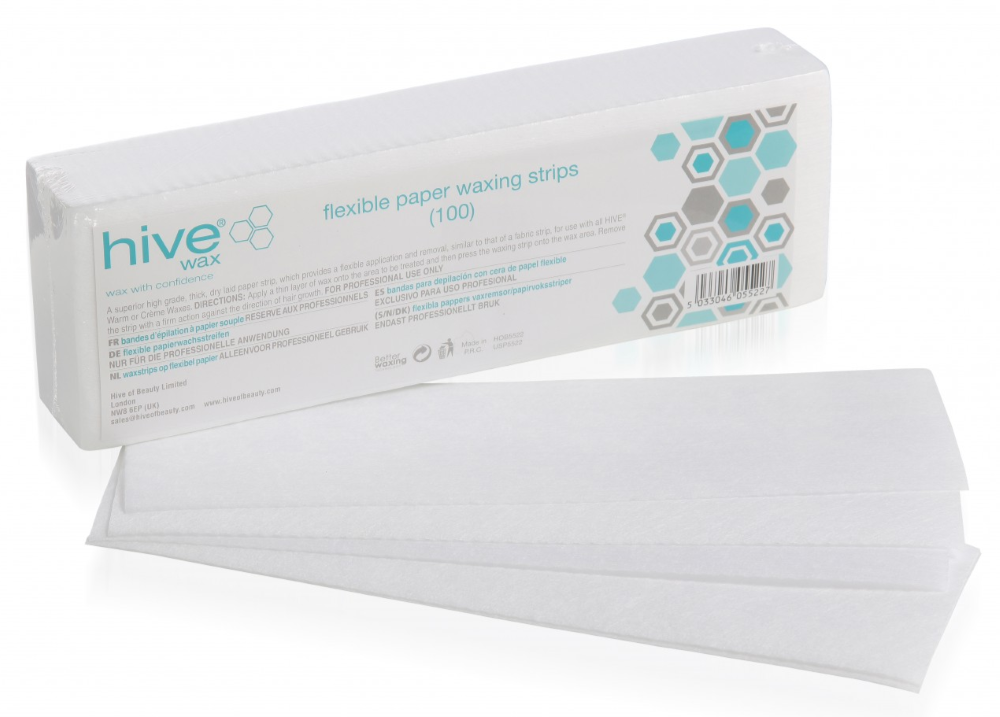 HIVE FLEXIBLE PAPER WAXING STRIPS - 100 pack
