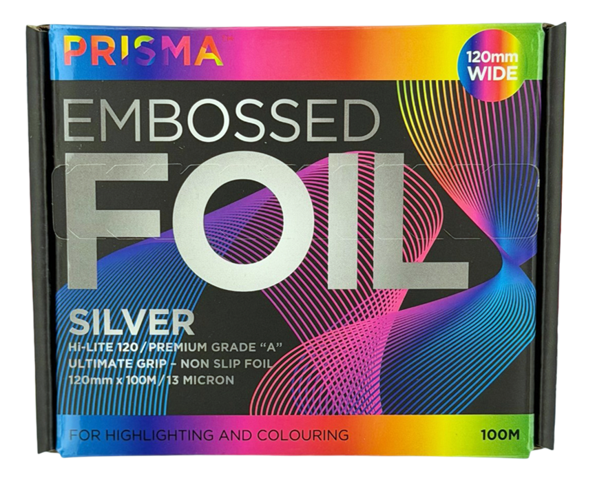 PRISMA EMBOSSED FOIL ROLL - SILVER 12CM X 100M - Image 2