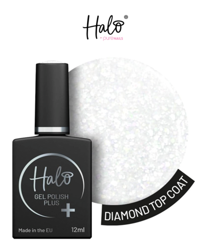 HALO GEL POLISH PLUS DIAMOND TOP COAT - 12ML - HEMA FREE