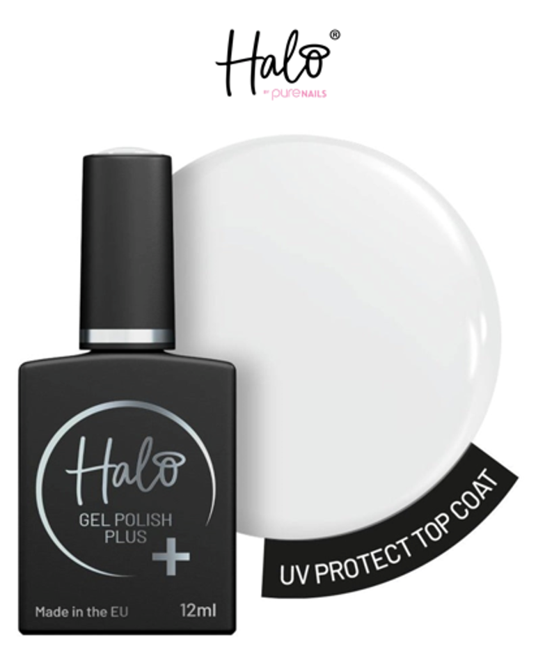 HALO GEL POLISH PLUS UV PROTECT TOP COAT - 12ML - HEMA FREE