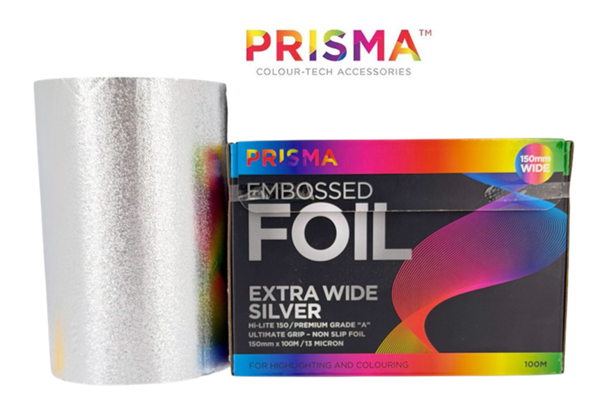 PRISMA EMBOSSED FOIL ROLL - SILVER 15CM X 100M