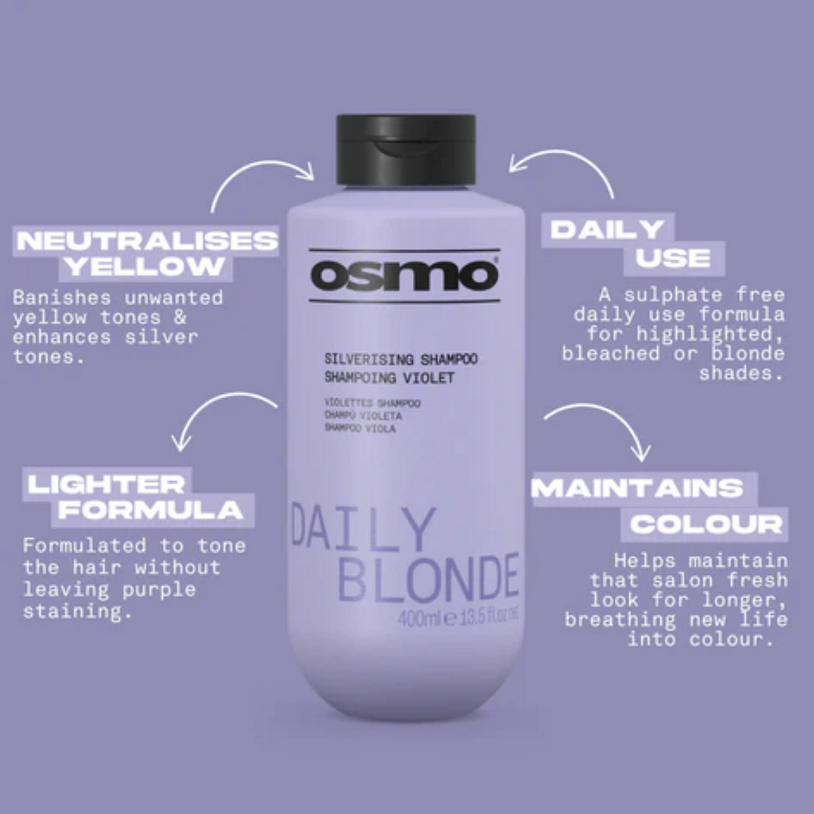 OSMO DAILY BLONDE SILVERISING SHAMPOO - Image 2