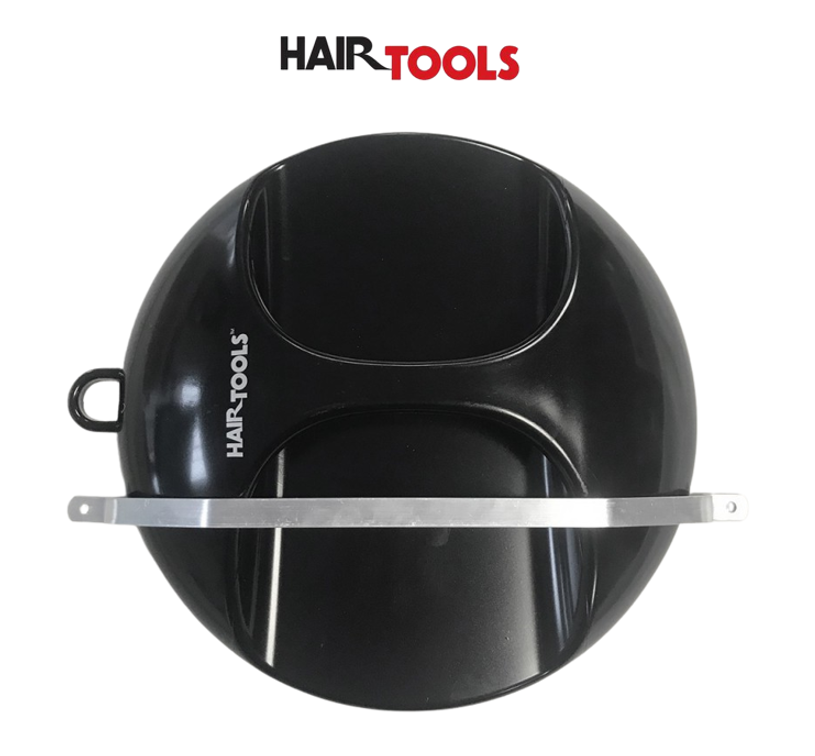 HAIR TOOLS ROUND MIRROR & BRACKET - BLACK