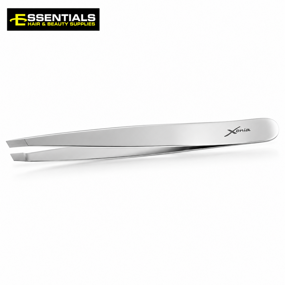 ESSENTIALS SLANTED SATIN FINISH TWEEZER