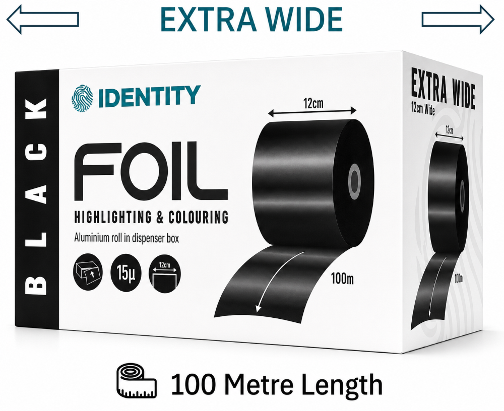 IDENTITY EXTRA WIDE FOIL 12CM X 100M - MATTE BLACK