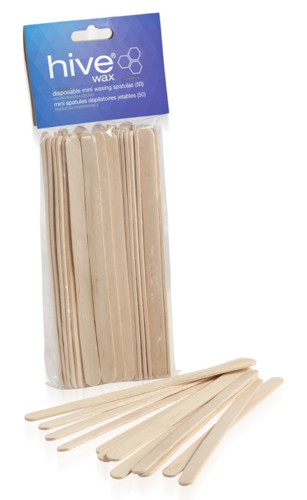 HIVE DISPOSABLE MINI WOODEN SPATULAS - 50 Pack