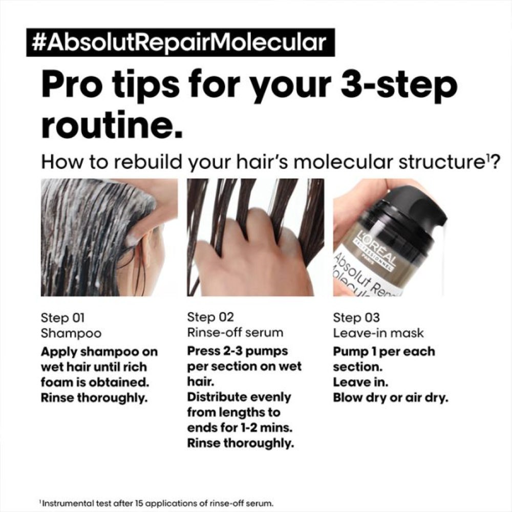 L'ORÉAL SERIE EXPERT ABSOLUT REPAIR MOLECULAR SHAMPOO - Image 2