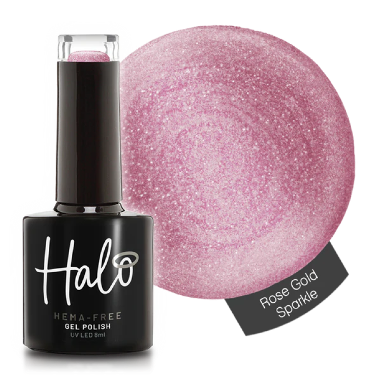 HALO GEL POLISH ROSE GOLD SPARKLE - 8ML - HEMA FREE