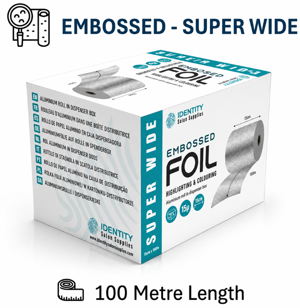 IDENTITY EMBOSSED SUPER WIDE FOIL 15CM X 100M