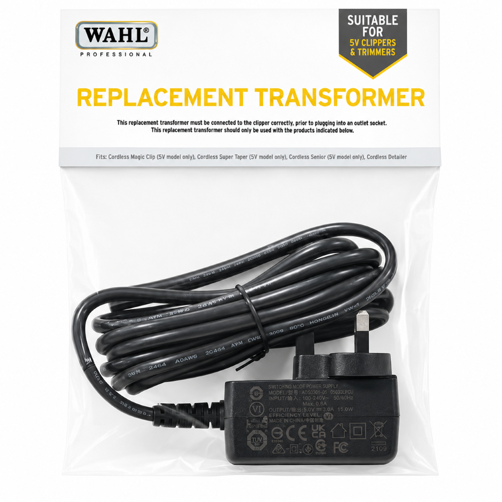 WAHL TRANSFORMER 5V CORDEDLESS FOR DETAILER / MAGIC / SUPER TAPER