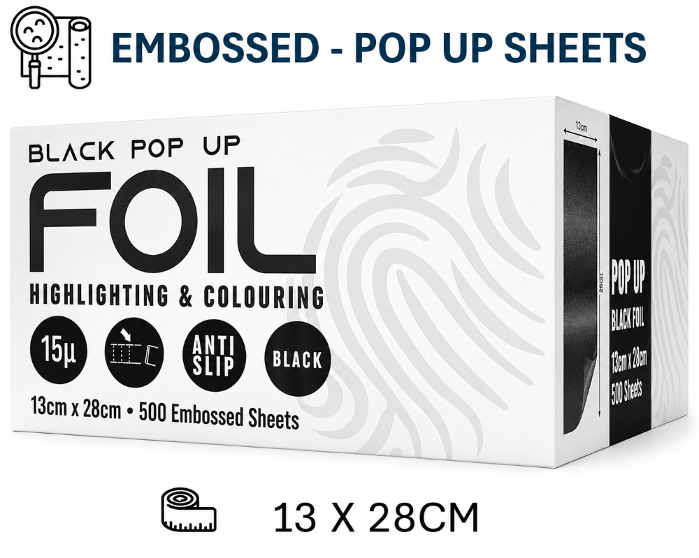 IDENTITY EMBOSSED POP UP SHEETS (500) - MATTE BLACK