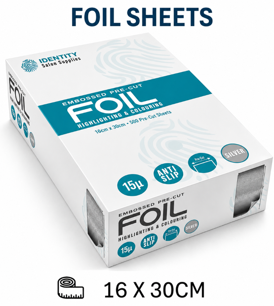 IDENTITY EMBOSSED PRE CUT FOIL SHEETS 16 X 30CM (500 PACK)