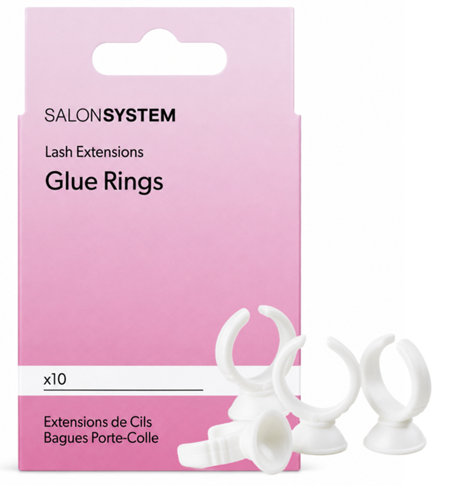 SALON SYSTEM LASH EXTENSIONS GLUE RINGS - 10 pack