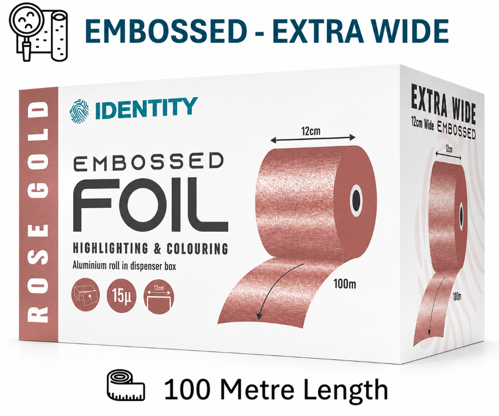 IDENTITY EMBOSSED EXTRA WIDE FOIL 12CM X 100M - ROSE GOLD