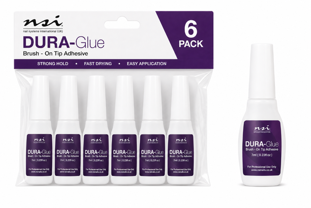 NSI DURA GLUE BRUSH ON NAIL ADHESIVE - 7ML