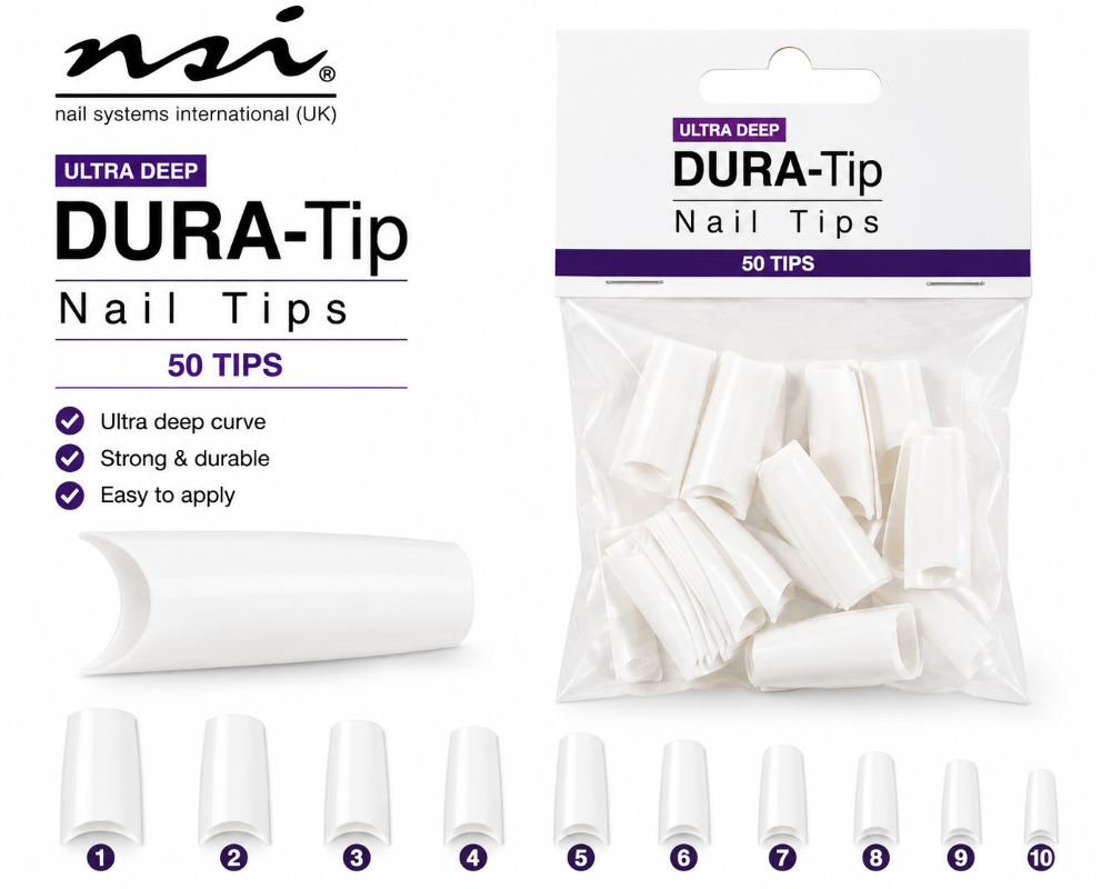 NSI DURA TIPS ULTRA DEEP WHITE SIZES 1-10 - 300 PACK - Image 3