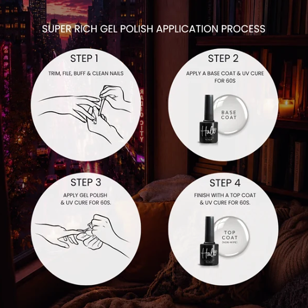 HALO SUPER RICH ADVANCED PIGMENT GEL POLISH 8ML - DUSK - Image 6