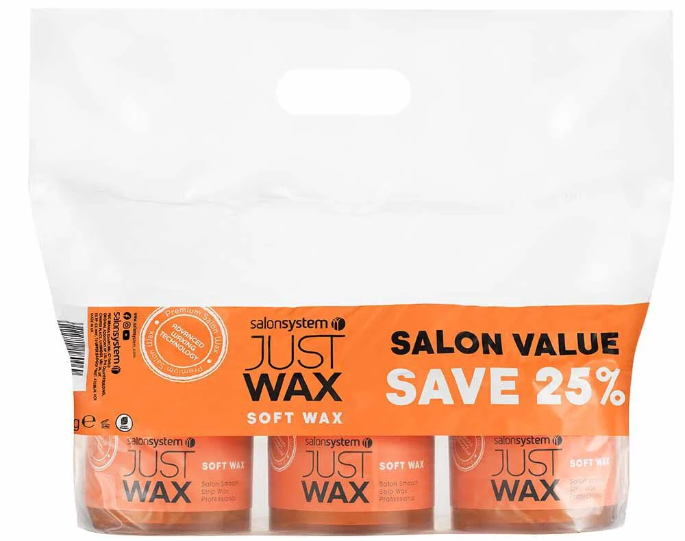 SALON SYSTEM JUST WAX SOFT WAX - 450g - 3 PACK SAVER